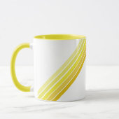 マグカップ – 黄色の対角線の色ストライプ色 (左)