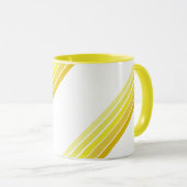 マグカップ – 黄色の対角線の色ストライプ色 (正面右)