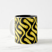 マグカップ – 黄色の球の曲線 (正面左)