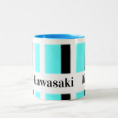 マグカップ I ♥ Kawasaki 名前は変更可能 ツートーンマグカップ (中央)