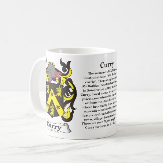 マグカレー家族の紋章付き外衣 コーヒーマグカップ (正面左)