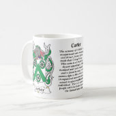 マグカーター家族の紋章付き外衣 コーヒーマグカップ (正面左)