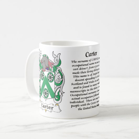 マグカーター家族の紋章付き外衣 コーヒーマグカップ (正面左)