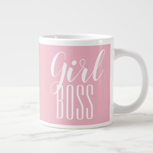 マグガールボスパーソナライズされた名ダイアモンドピンク ジャンボコーヒーマグカップ (右)