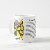 マグキャンベル家族の紋章付き外衣 コーヒーマグカップ (正面左)