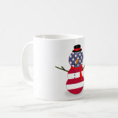 マグクリスマス愛国心雪だるま国旗USA コーヒーマグカップ (正面左)
