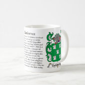 マググティエレス家族の紋章付き外衣 コーヒーマグカップ (正面右)