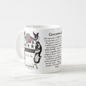 マググリーンウッド家族の紋章付き外衣 コーヒーマグカップ (正面左)