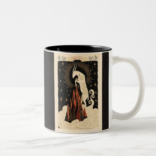 マググ山羊座シナ〔占星術の〕十二宮図アート ツートーンマグカップ (右)