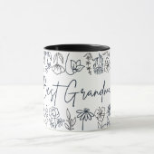 マググ最高のおばあちゃん野花 マグカップ (中央)