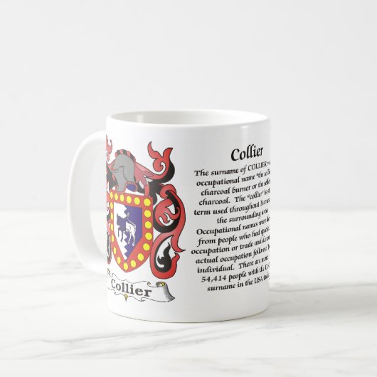 マグコリアー家族の紋章付き外衣 コーヒーマグカップ (正面左)