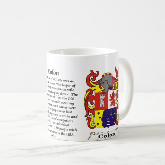 マグコロン家族の紋章付き外衣 コーヒーマグカップ (正面右)