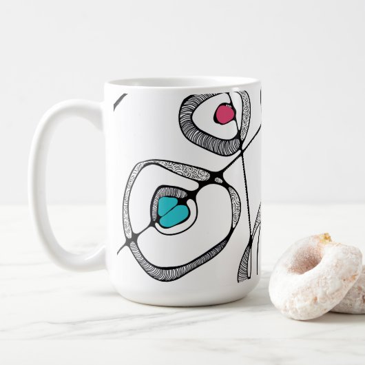 マグコーヒの母親モダンは白い円を描く コーヒーマグカップ (ドーナツ)