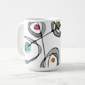 マグコーヒの母親モダンは白い円を描く コーヒーマグカップ (正面左)