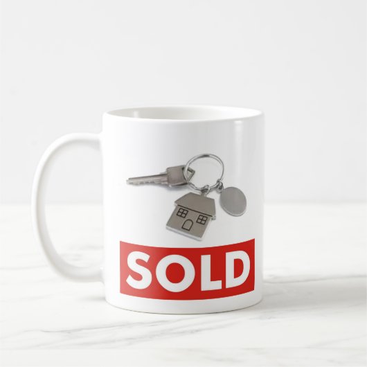 マグコーヒティーカップ不動産仲介業者紅白販売標識 コーヒーマグカップ (左)