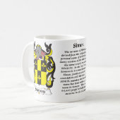 マグサイモン家族の紋章付き外衣 コーヒーマグカップ (正面左)