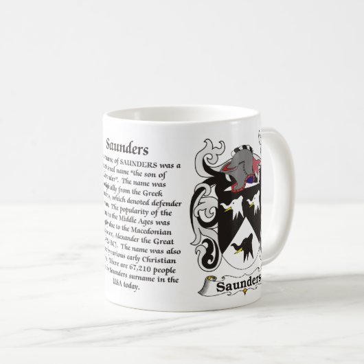マグサンダース家族の紋章付き外衣 コーヒーマグカップ (正面右)