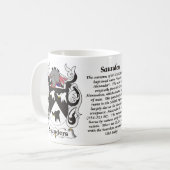 マグサンダース家族の紋章付き外衣 コーヒーマグカップ (正面左)