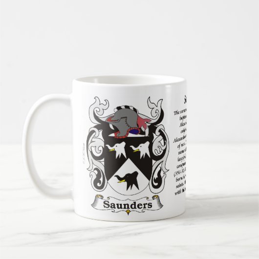 マグサンダース家族の紋章付き外衣 コーヒーマグカップ (左)