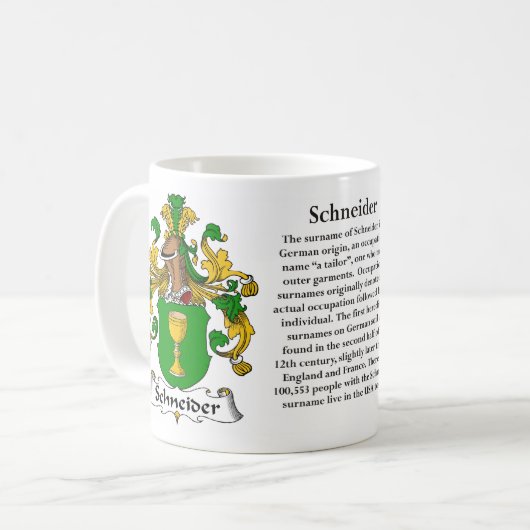 マグシュナイダー家族の紋章付き外衣 コーヒーマグカップ (正面左)