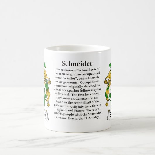 マグシュナイダー家族の紋章付き外衣 コーヒーマグカップ (中央)