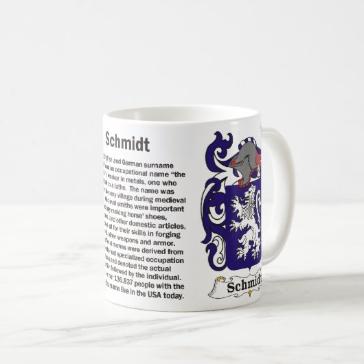 マグシュミツト家族の紋章付き外衣 コーヒーマグカップ (正面右)