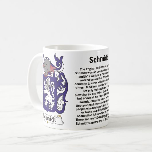 マグシュミツト家族の紋章付き外衣 コーヒーマグカップ (正面左)