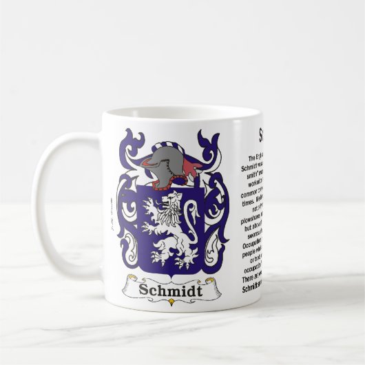 マグシュミツト家族の紋章付き外衣 コーヒーマグカップ (左)
