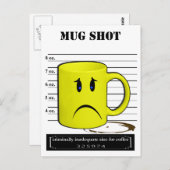 マグショットコーヒーマグカップ漫画ミーム ポストカード (正面/裏面)