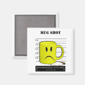 マグショットコーヒーマグカップ漫画ミーム マグネット (正面/裏面)