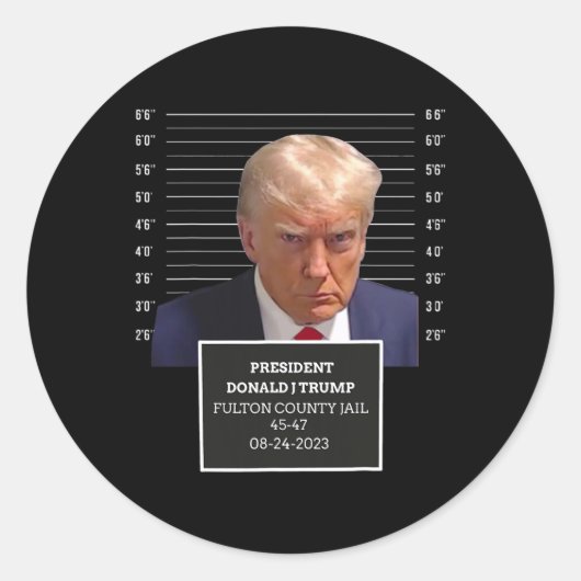 マグショット大統領ドナルドJトランプMugshot 2023おもしろい ラウンドシール (正面)