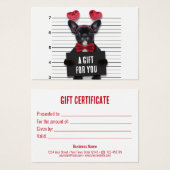 マグショット有罪ラブドッグバレンタインデーのギフトカード (正面&裏面)