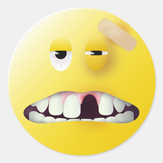 マグショット顔 ラウンドシール (正面)