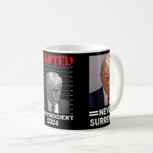 マグショット – ドナルド・トランプ・マグショット大統領のために指名手配 コーヒーマグカップ (正面右)