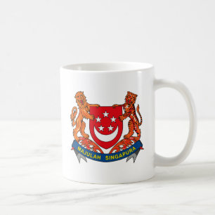マグシンガポールの紋章付き外衣 コーヒーマグカップ