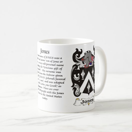 マグジョーンズ家族の紋章付き外衣 コーヒーマグカップ (正面右)