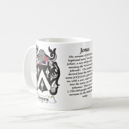 マグジョーンズ家族の紋章付き外衣 コーヒーマグカップ (正面左)