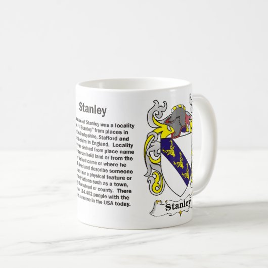 マグスタンリー家族の紋章付き外衣 コーヒーマグカップ (正面右)