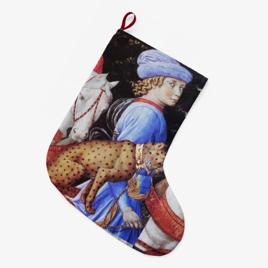 マグス·メルキオールの行列，馬乗り，野生の猫 ラージクリスマスストッキング (正面 (吊り時))