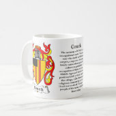 マグソファ家族の紋章付き外衣 コーヒーマグカップ (正面左)