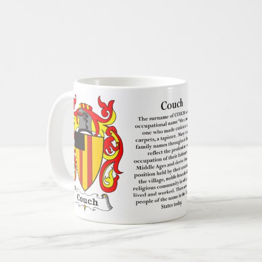 マグソファ家族の紋章付き外衣 コーヒーマグカップ (正面左)