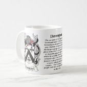 マグダベンポート家族の紋章付き外衣 コーヒーマグカップ (正面左)