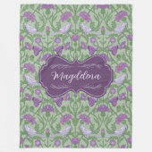 マグダレナシスルアンドバードアールヌーボーフローラ フリースブランケット (正面)