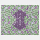 マグダレナシスルアンドバードアールヌーボーフローラ フリースブランケット (正面(横))