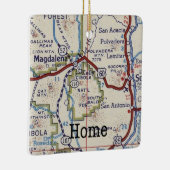 マグダレナニューメキシコヴィンテージの地図 セラミックオーナメント (右)