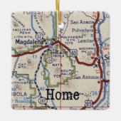 マグダレナニューメキシコヴィンテージの地図 セラミックオーナメント (正面)