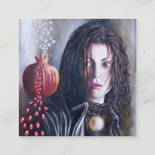 マグダレン及びザクロ白黒レッド スクエア名刺 (裏面)