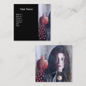 マグダレン及びザクロ白黒レッド スクエア名刺 (正面/裏面)