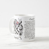 マグチャンドラー家族の紋章付き外衣 コーヒーマグカップ (正面左)