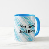 マグツートーンスカイブループレイド – 単に甘やかされていない マグカップ (正面右)